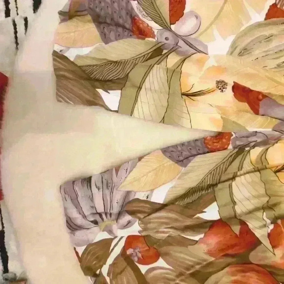 Vintage tropical print pleated skirt with splits size 40 - Picture 5 of 7